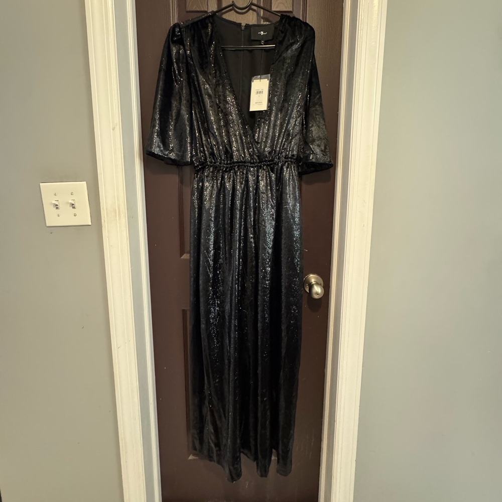7 for all mankind Elegant Black Maxi Jumpsuit